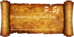 Prandorfy Szilvána névjegykártya
